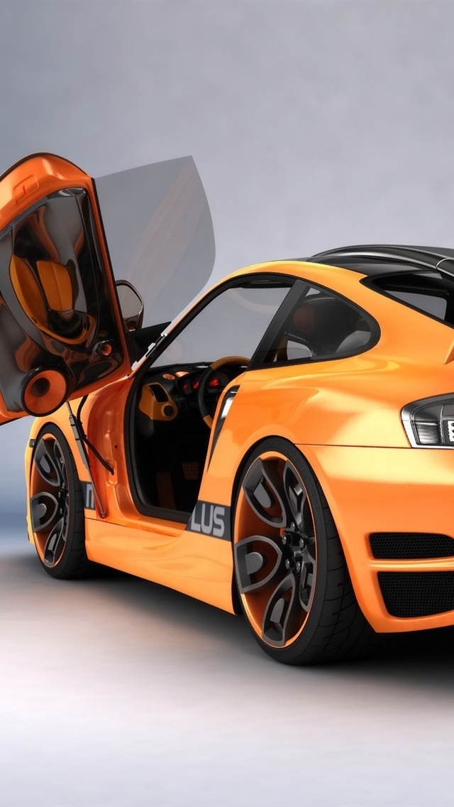 Porsche 996 Black And Orange - HD Wallpaper 