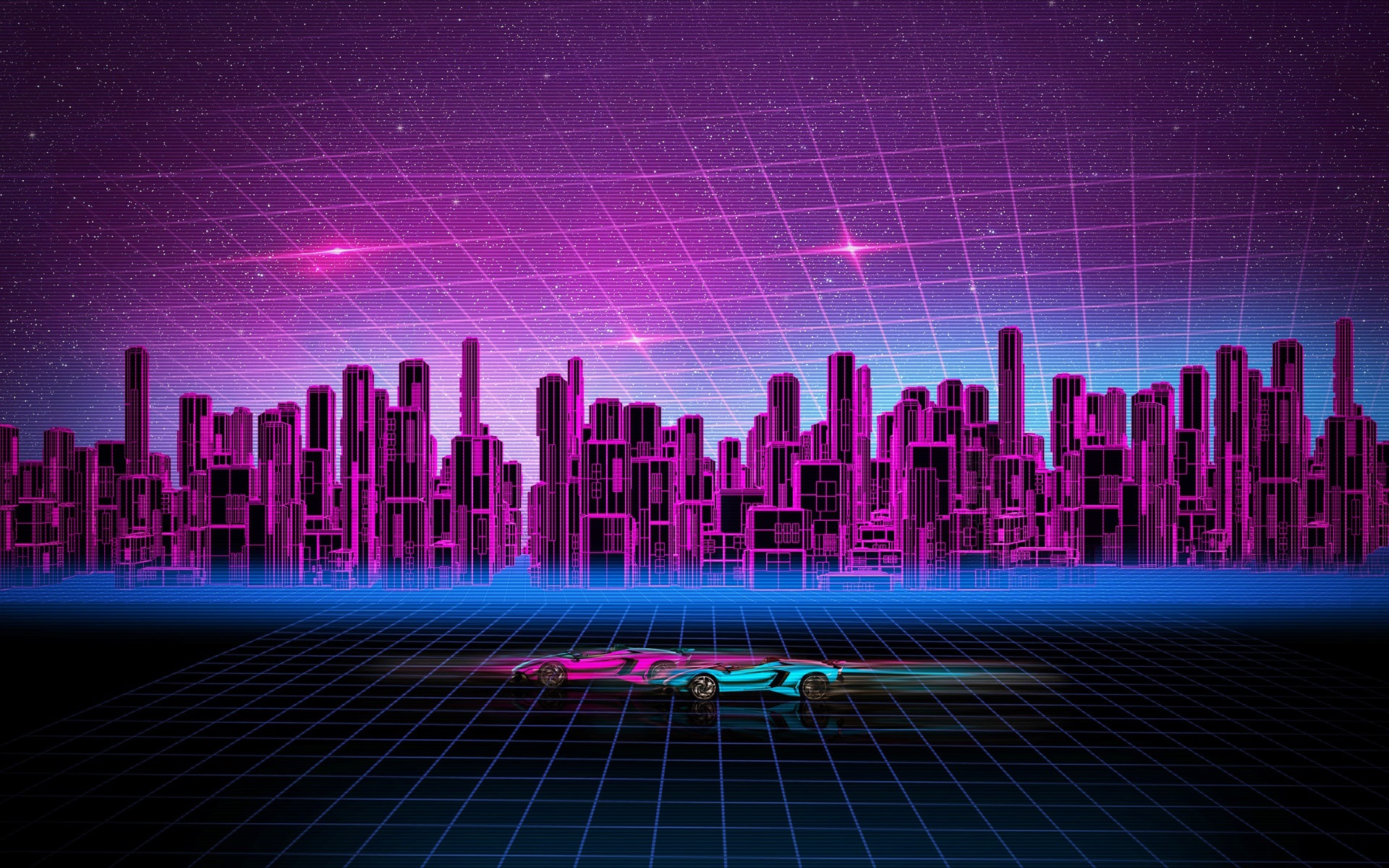 Fondos De Pantalla Diseño De Concepto, Ciudad, Rascacielos, - Black And Purple City - HD Wallpaper 