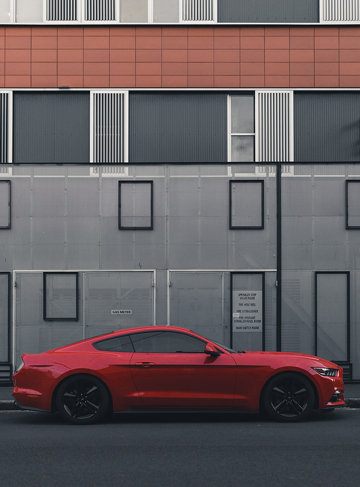 Red Ford Mustang Coupe, Auto, Building, Car, Land Vehicle, - Hd Vijay Mahar  Background Car - 728x985 Wallpaper 