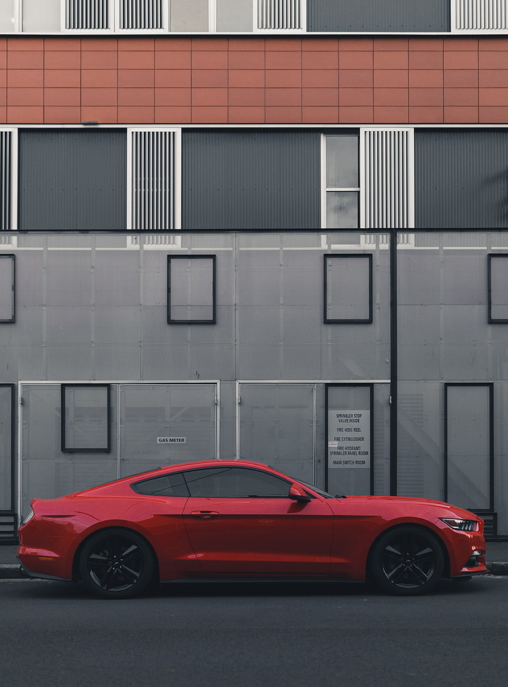 Red Ford Mustang Coupe, Auto, Building, Car, Land Vehicle, - Hd Vijay Mahar Background Car - HD Wallpaper 