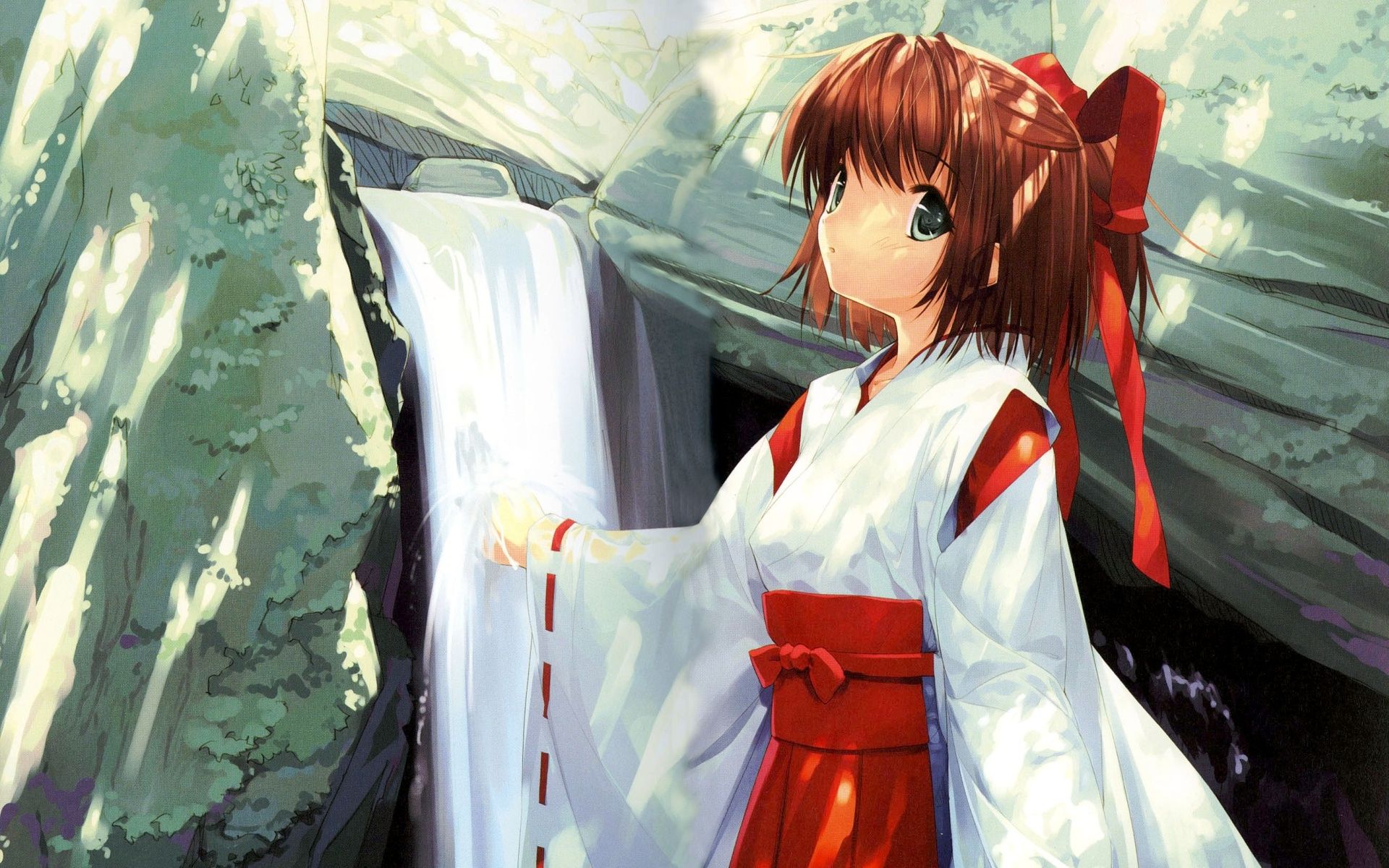 Anime Latest Kimono Girl And P O High Resolution 376485 - Anime Girl Hair Bow - HD Wallpaper 