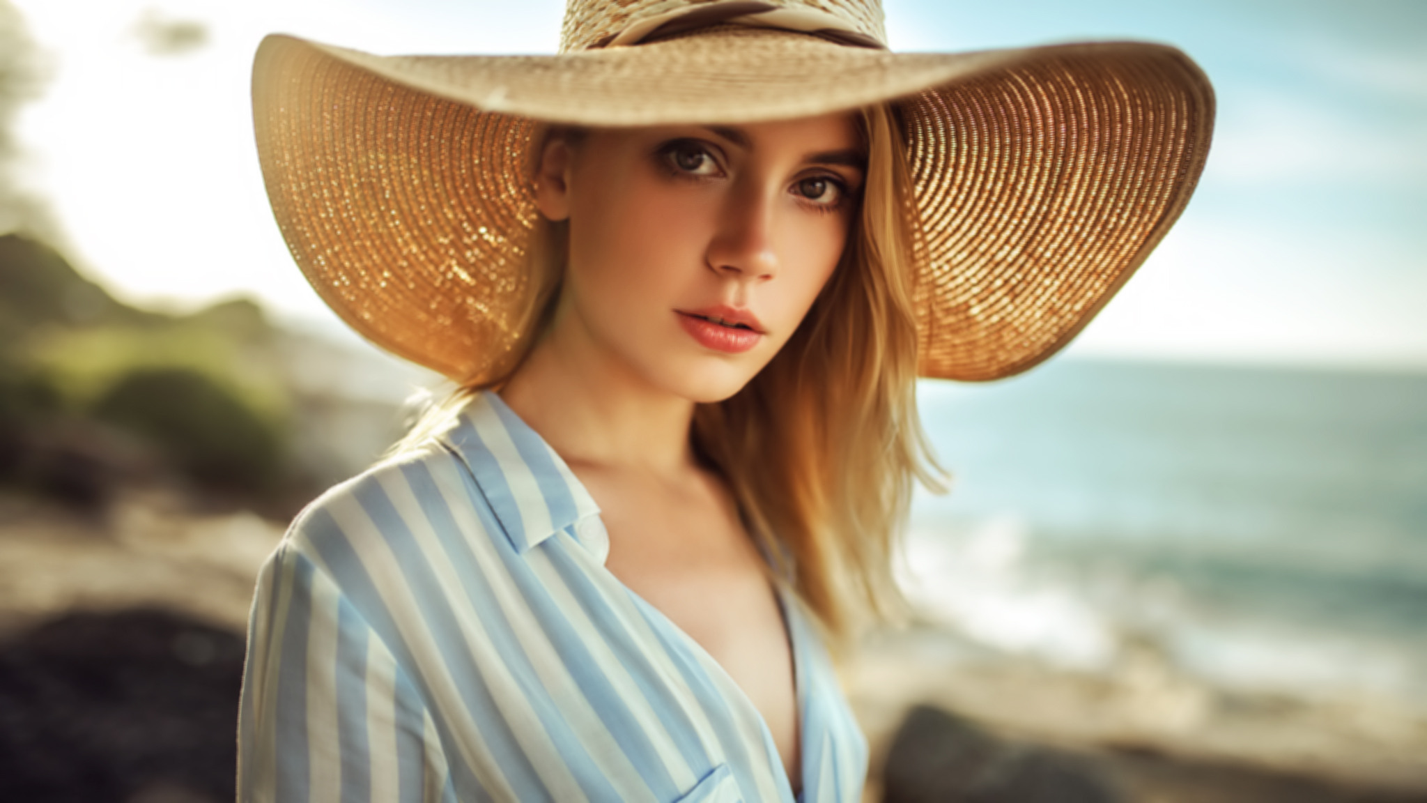 Beautiful Girl With Hat - HD Wallpaper 