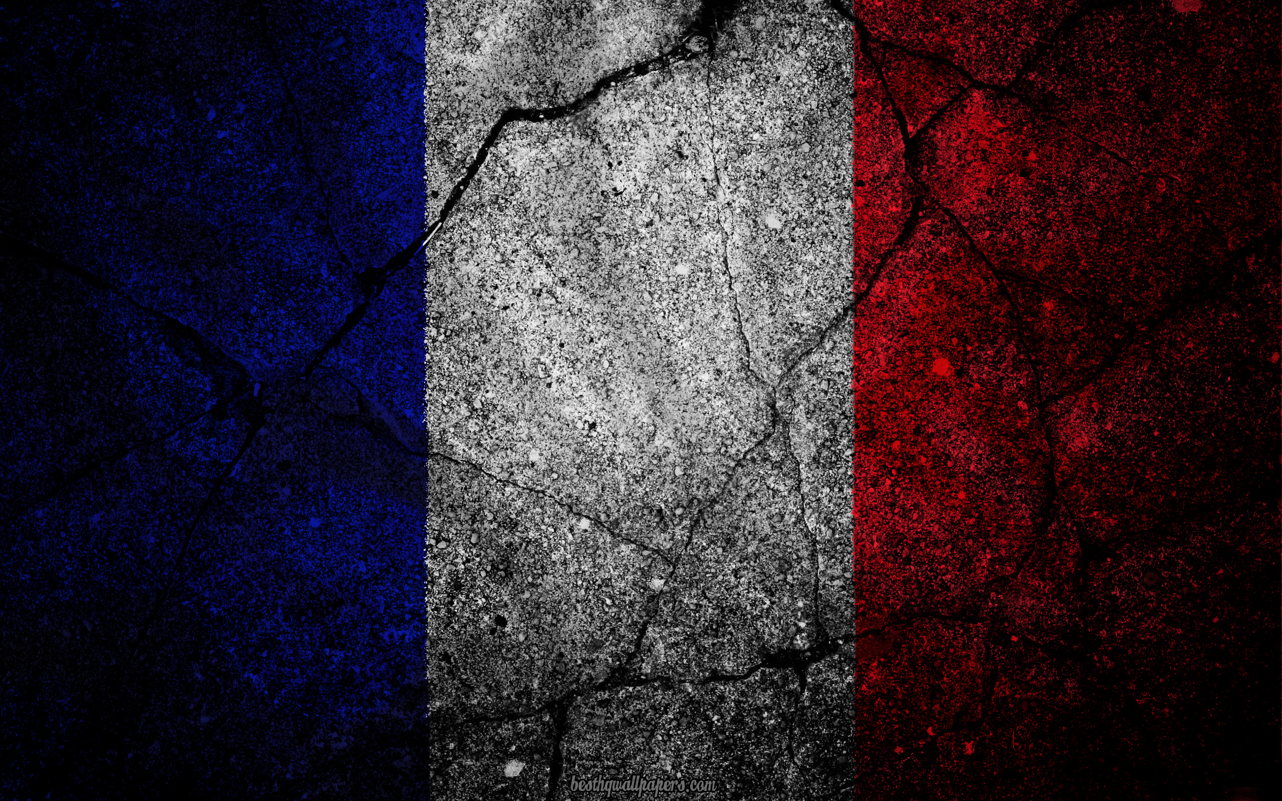French Flag, Grunge, Flag Of France, Art, Stone Texture, - France Flag - HD Wallpaper 