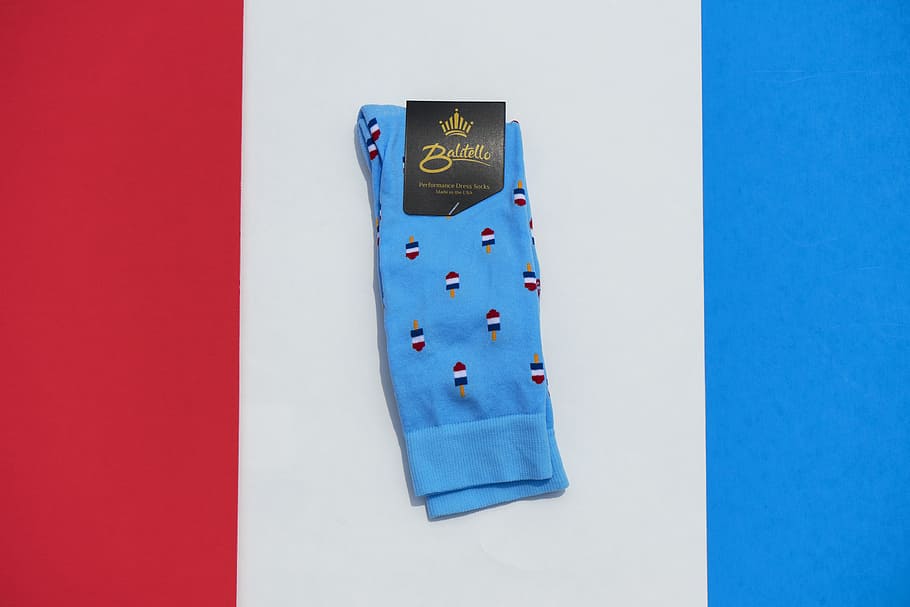 Blue Textile, Sock, France, French, Flag, Flat Lay, - Flag Of France - HD Wallpaper 