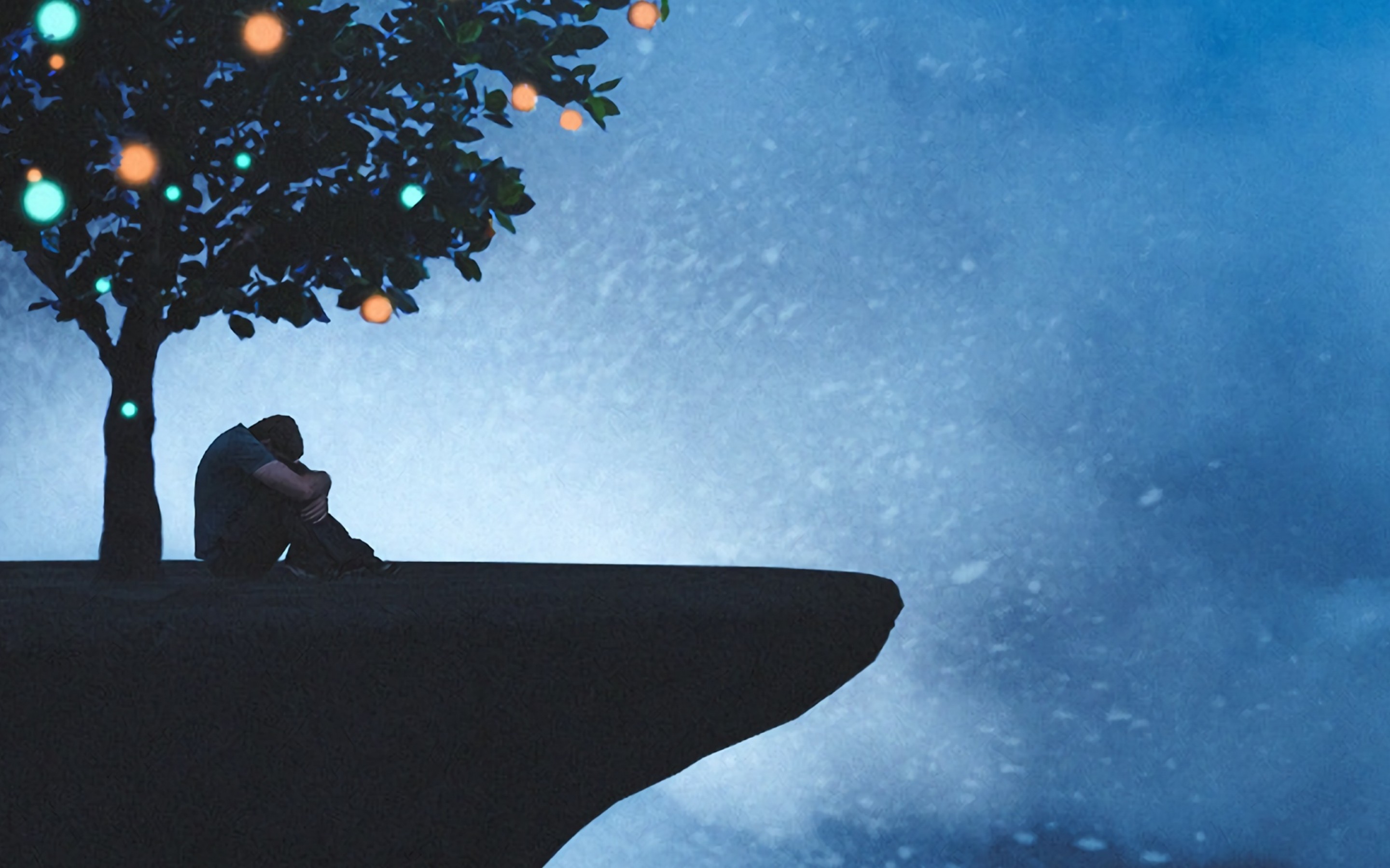 Sad Silhouette - HD Wallpaper 