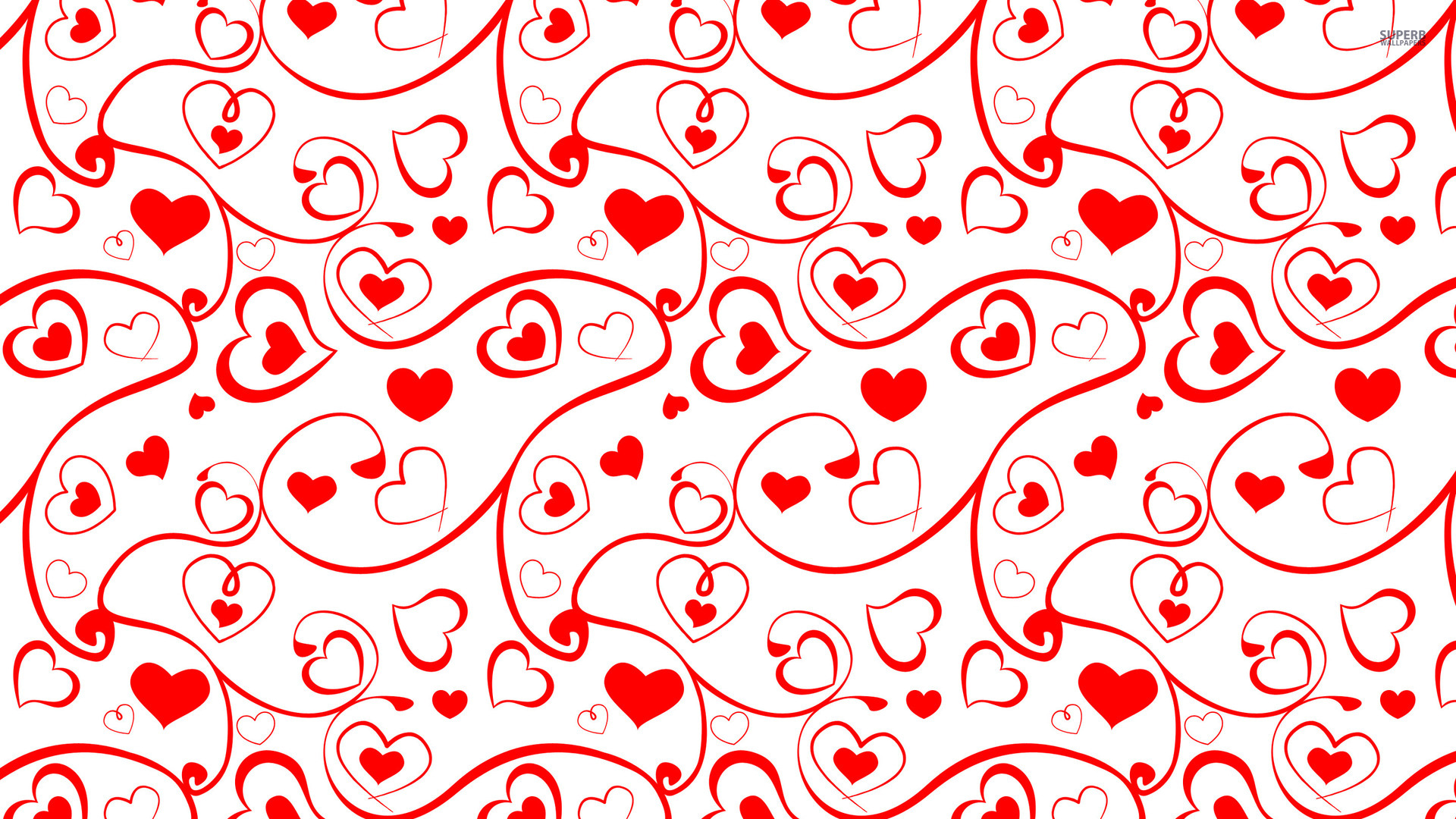 Swirls Heart Pattern - HD Wallpaper 