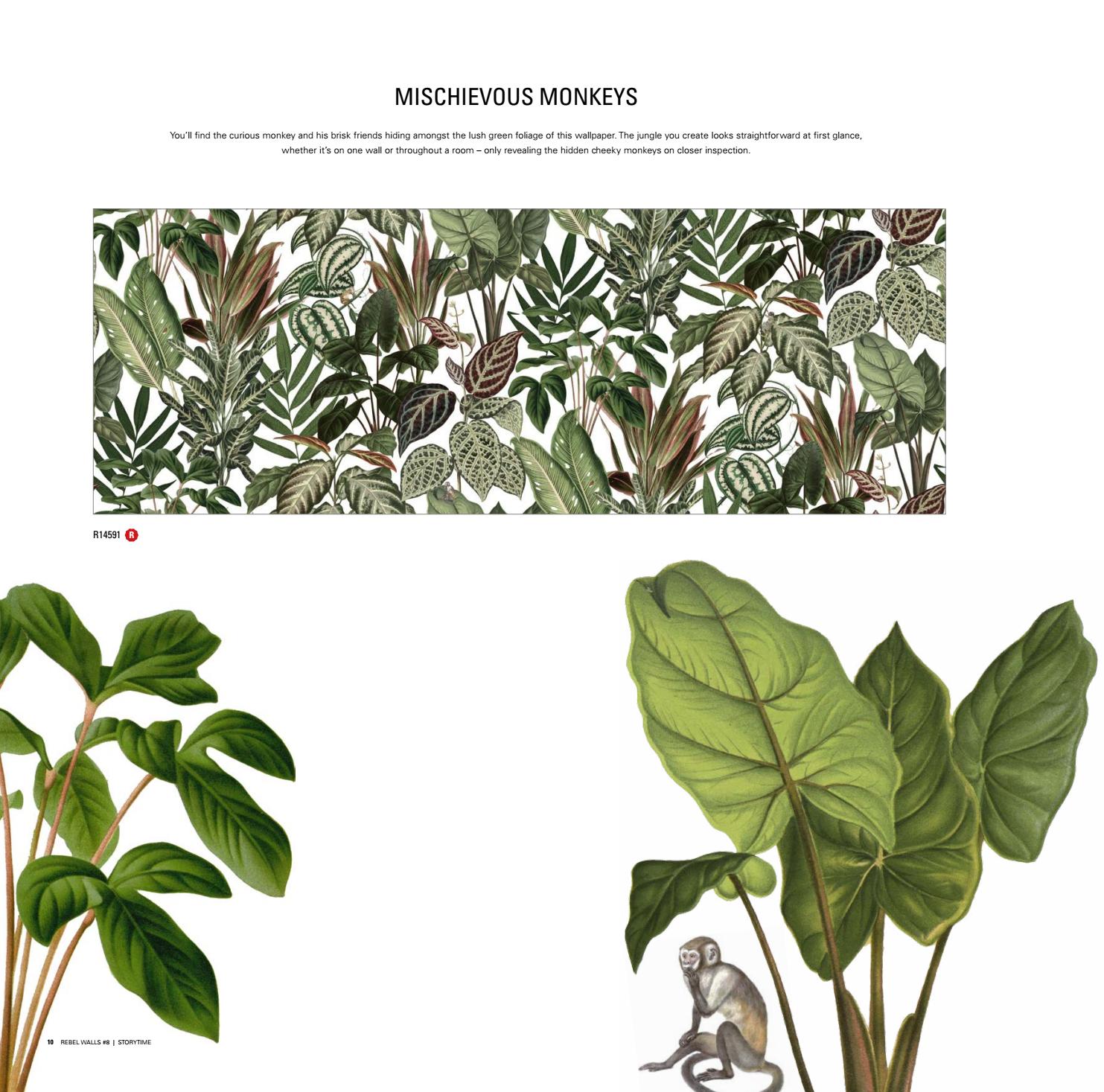 Rebel Walls Mischievous Monkeys - HD Wallpaper 