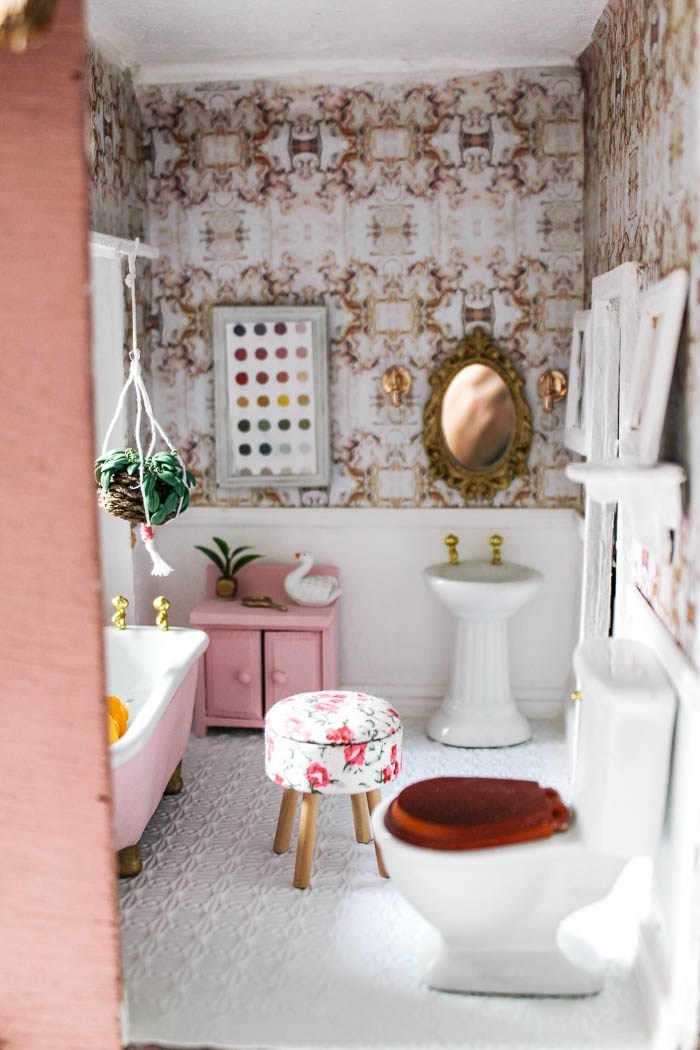 Dollhouse Diy - Dollhouse Bathroom - HD Wallpaper 