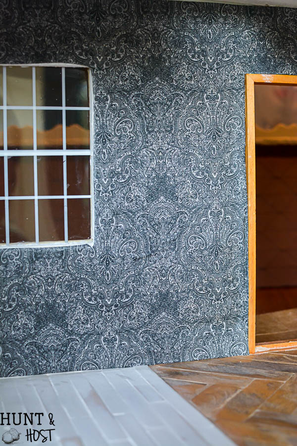 Dollhouse Makeover, Herringbone Wood Floors, Painted - HD Wallpaper 