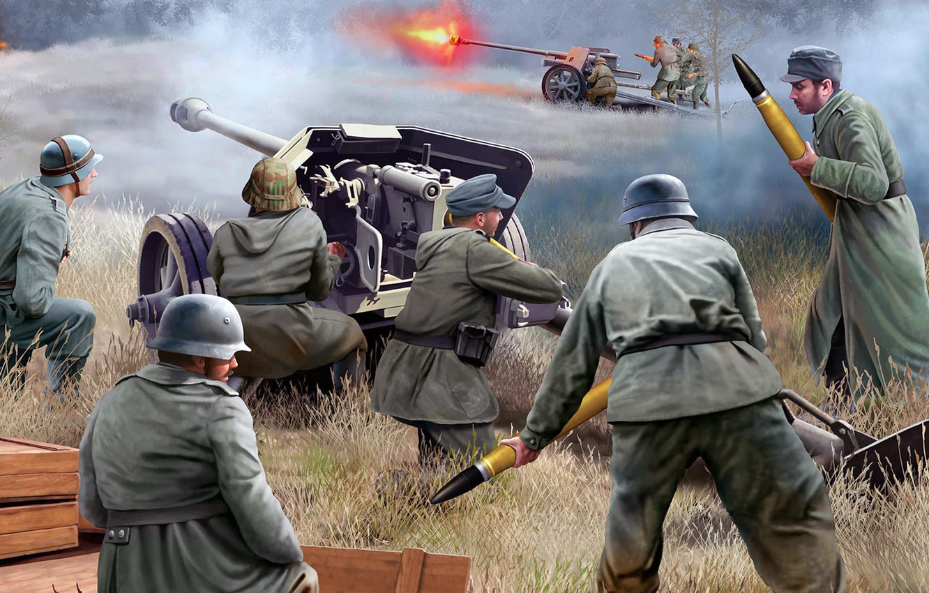 Photo Wallpaper Pak 40, 75mm, Tank Hunter Cannon 40, - Pak 40 - HD Wallpaper 