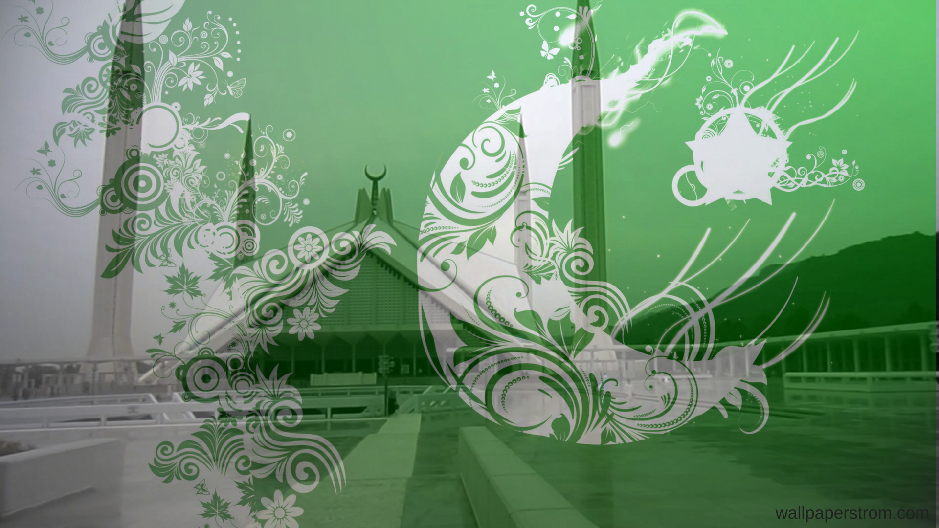 Faisal Mosque Independence Day Wallpapers Download - Illustration - HD Wallpaper 