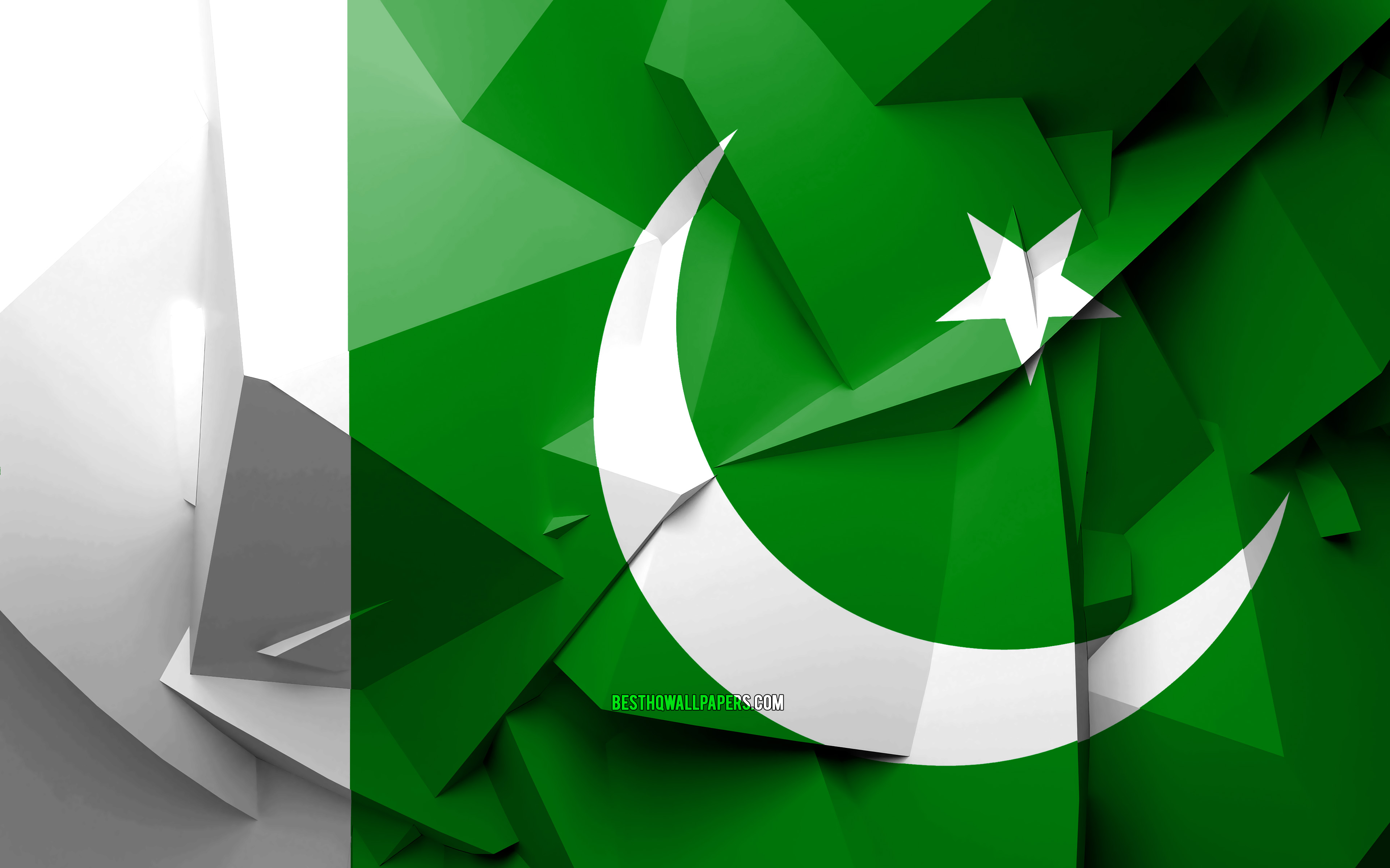 4k, Flag Of Pakistan, Geometric Art, Asian Countries, - Finland Flag Wallpaper Hd - HD Wallpaper 