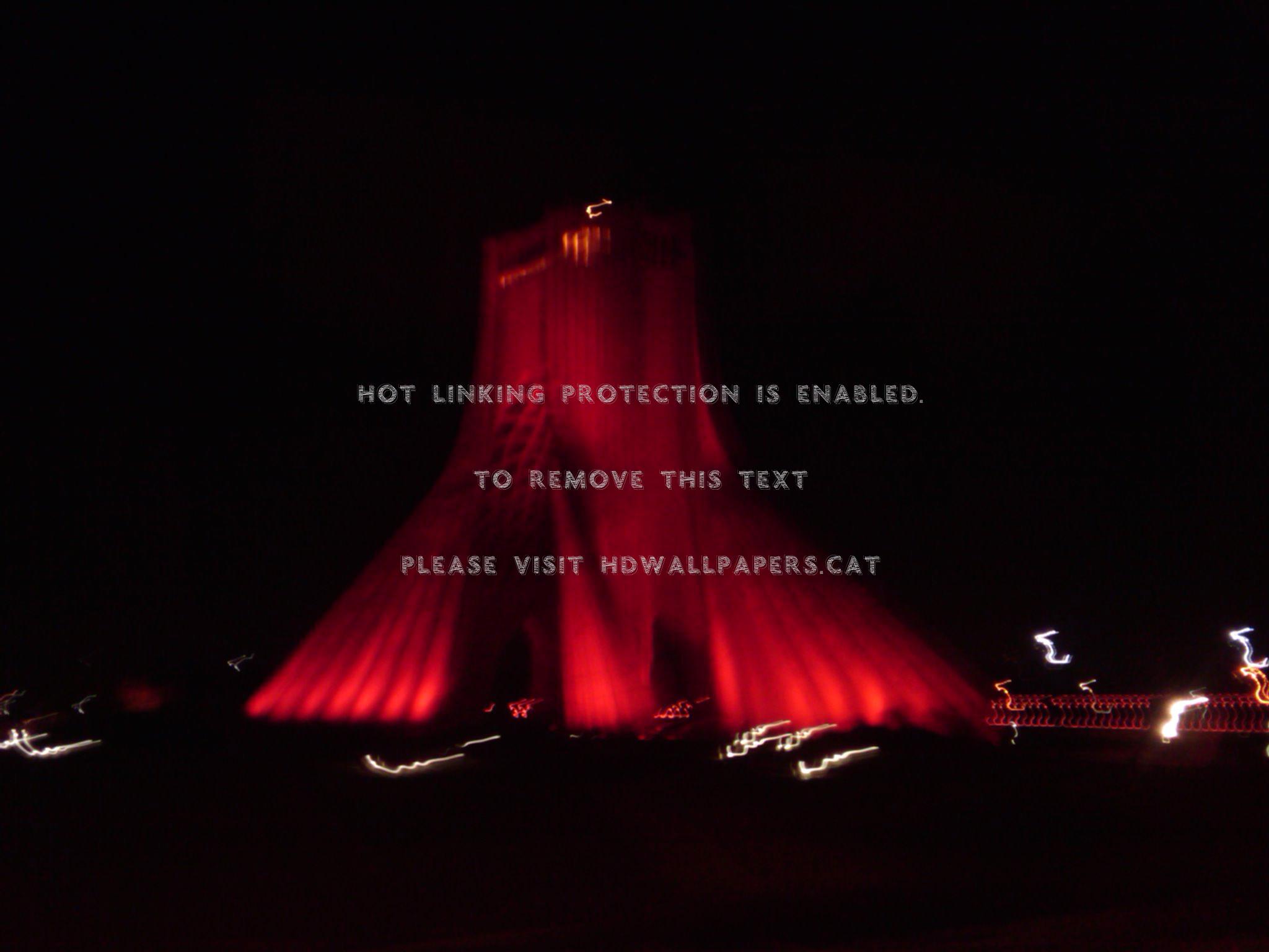 Shahyad In Red Azadi Tehran Iran Modern - Lighting - HD Wallpaper 