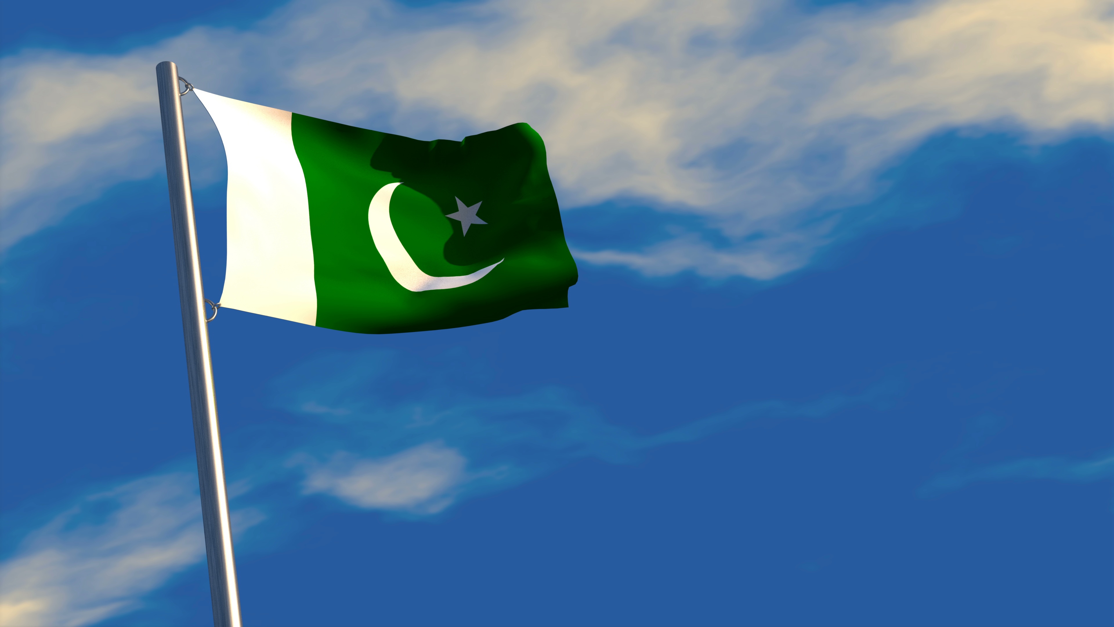 Animated Pakistan Flag Waving - 3840x2160 Wallpaper 