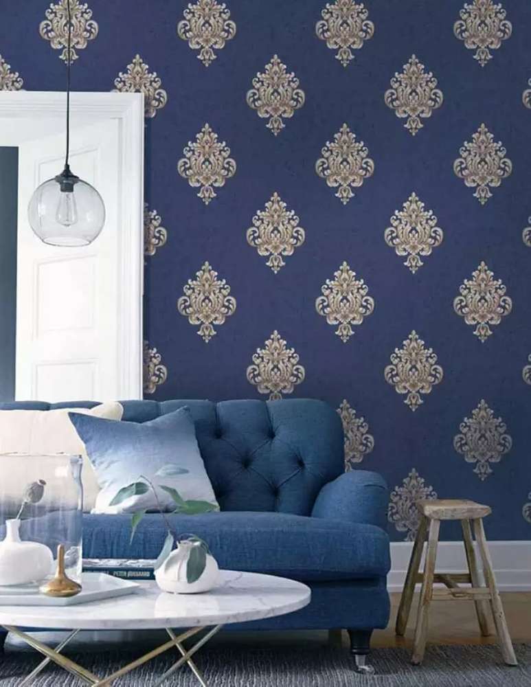 Blue Decor Beige Wall - HD Wallpaper 