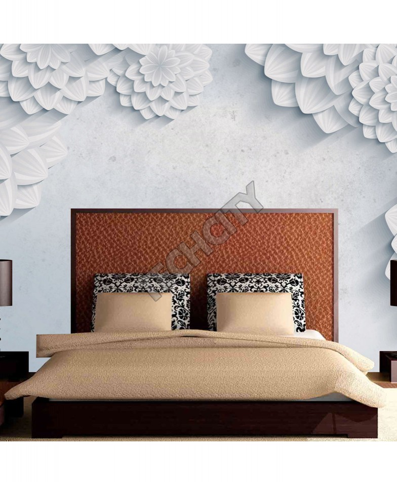 3d Abstract White Flowers Wallpaper Bns-291 - Wallpaper - HD Wallpaper 