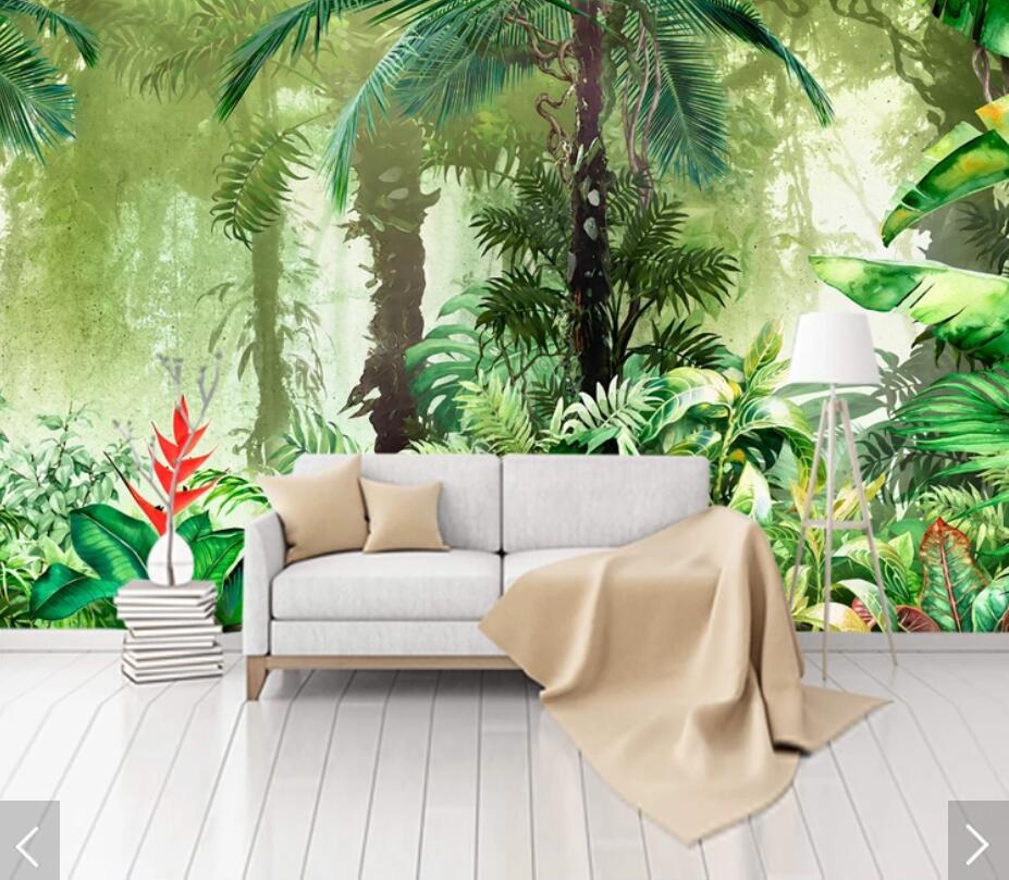 Nordic Green Leaves Wallpapers 3d Wall Murals Wallpaper - Inkiostro Bianco Plants - HD Wallpaper 