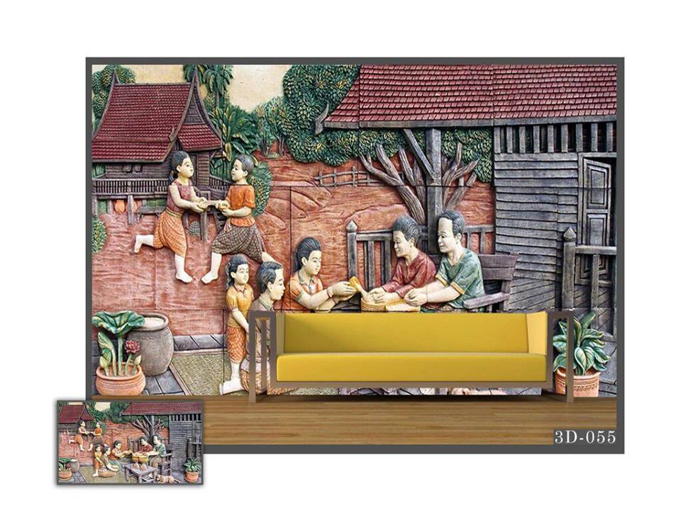 3d Wallpaper - Songkran Painting - HD Wallpaper 