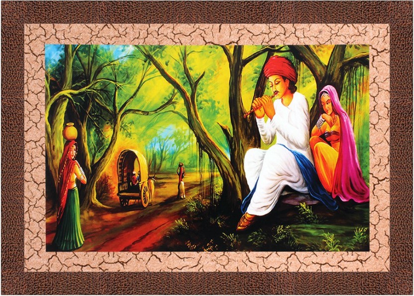 Rajasthani Glass Painting - HD Wallpaper 