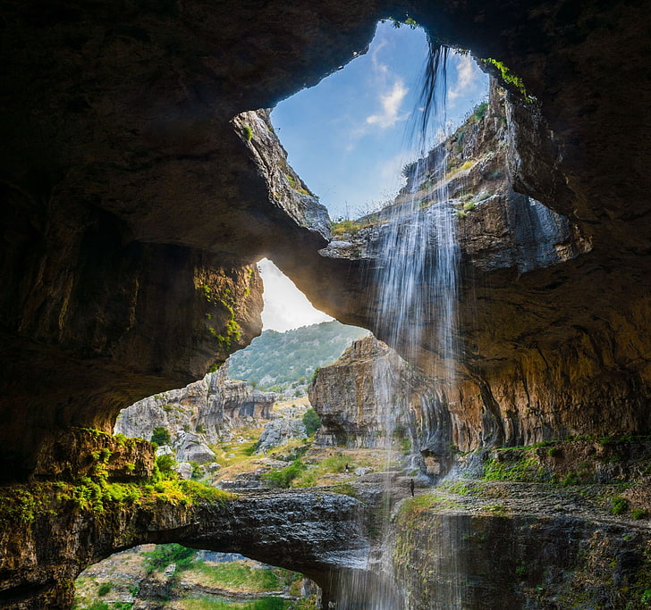 Cave, Erosion, Gorge, Landscape, Lebanon, Nature, Waterfall, - HD Wallpaper 