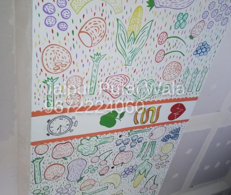 Fruit Picture Drawing Restaurent Ceiling Jaipur - Motif - HD Wallpaper 