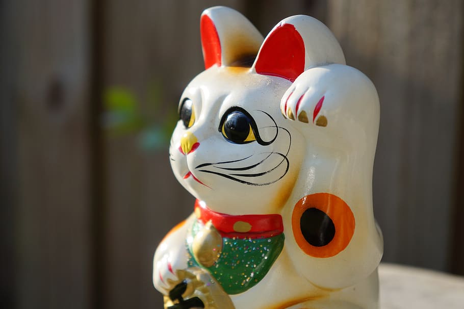 Cute, Fun, Maneki Neko, Japanese, Beckoning Cat, Lucky, - Feng Shui Imagenes Para Atraer El Amor - HD Wallpaper 