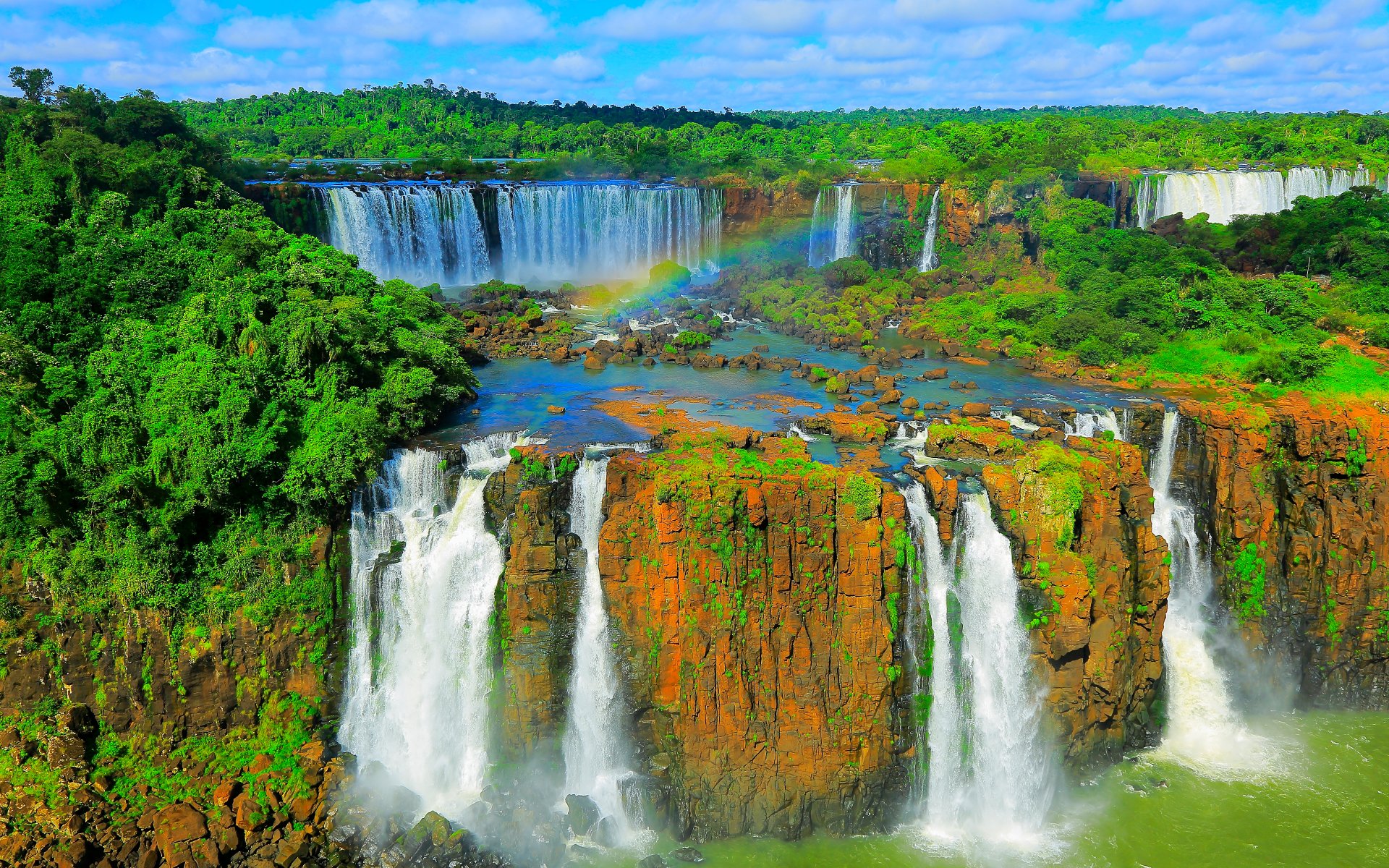 Aerial View Of Iguazu Falls In Iguacu National Park - Iguazu Falls - HD Wallpaper 