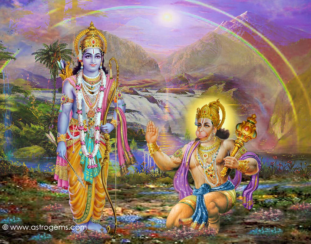 Hanuman And Lord Ram - HD Wallpaper 