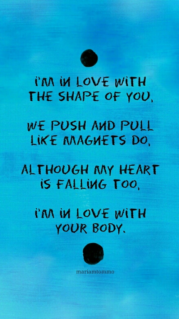 Shape Of You Ed Sheeran Lyrics - HD Wallpaper 