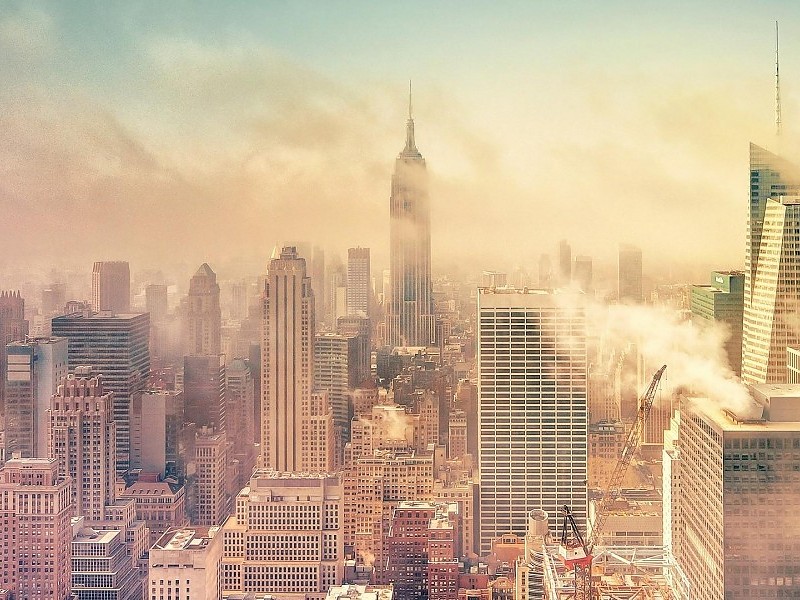 Empire State Building In Fog Hdr Wallpaper - New York City - HD Wallpaper 