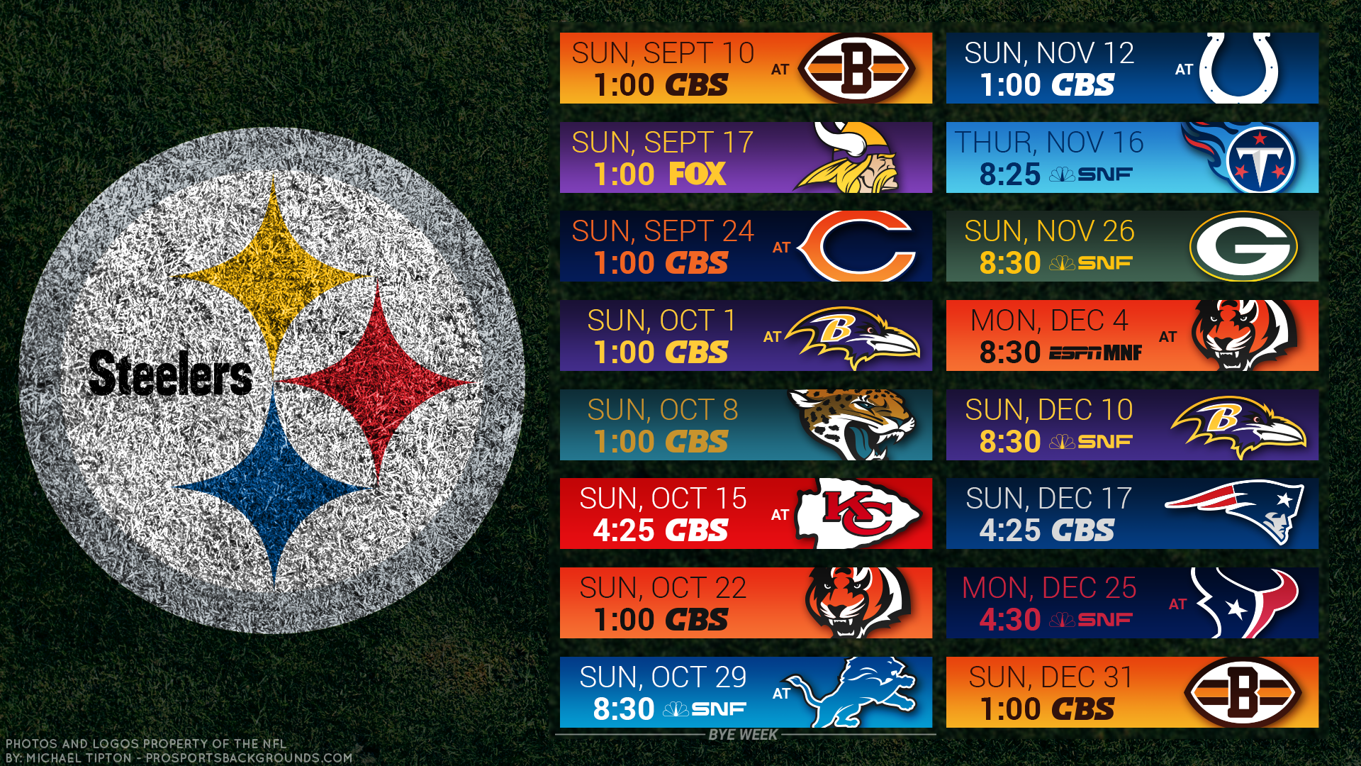 Football Logo Wallpaper - Pittsburgh Steelers Schedule 2019 - HD Wallpaper 