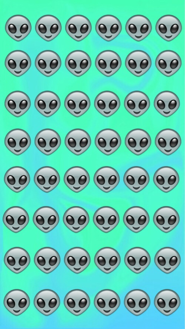 Alien, Emoji, And Background Image - Fondo De Pantalla Cute Alien - HD Wallpaper 