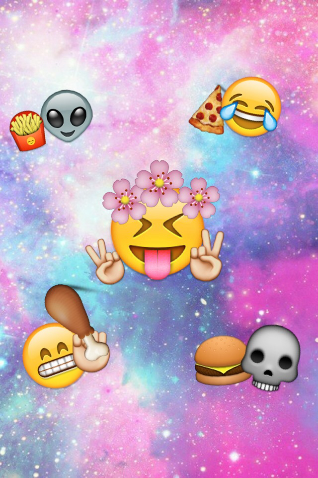 Emoji, Food, And Galaxy Image - Emoji Galaxy - 640x960 Wallpaper 