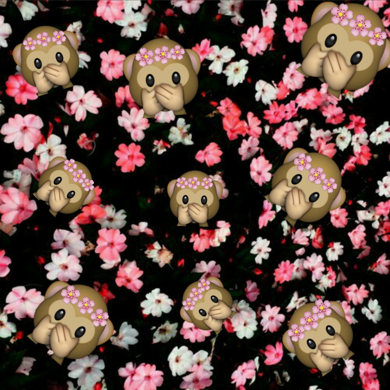 Monkey Emoji Background - HD Wallpaper 