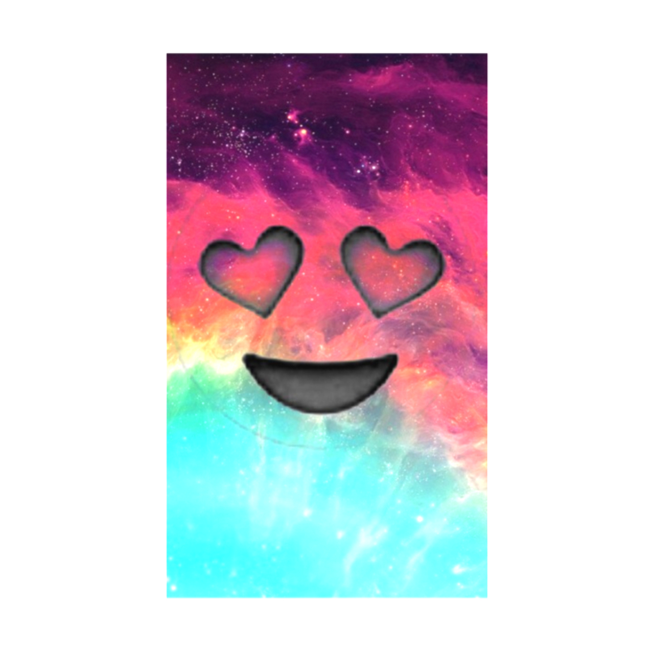 Background, Emoji And Galaxy - Galaxy Heart Eyes Emoji - 1280x1280 Wallpaper  