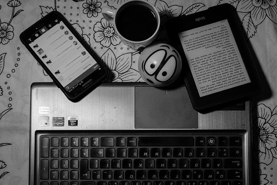 Phone, Notebook, Laptop, Ereader, Emoji, Coffee, Smartphone, - Smartphone - HD Wallpaper 