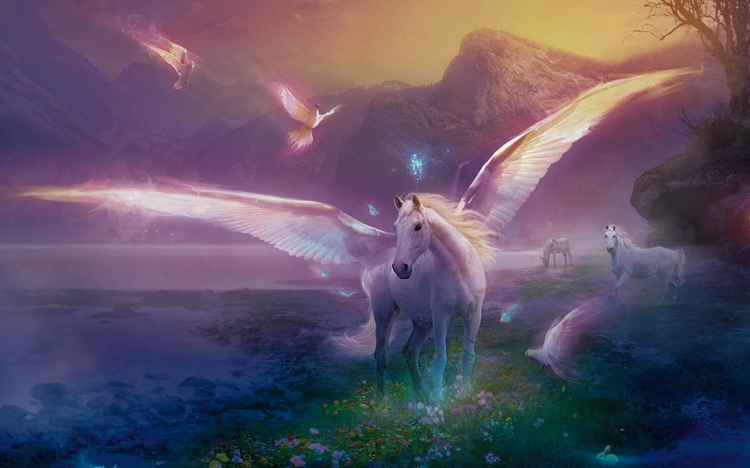 Water Horse With Wings - HD Wallpaper 