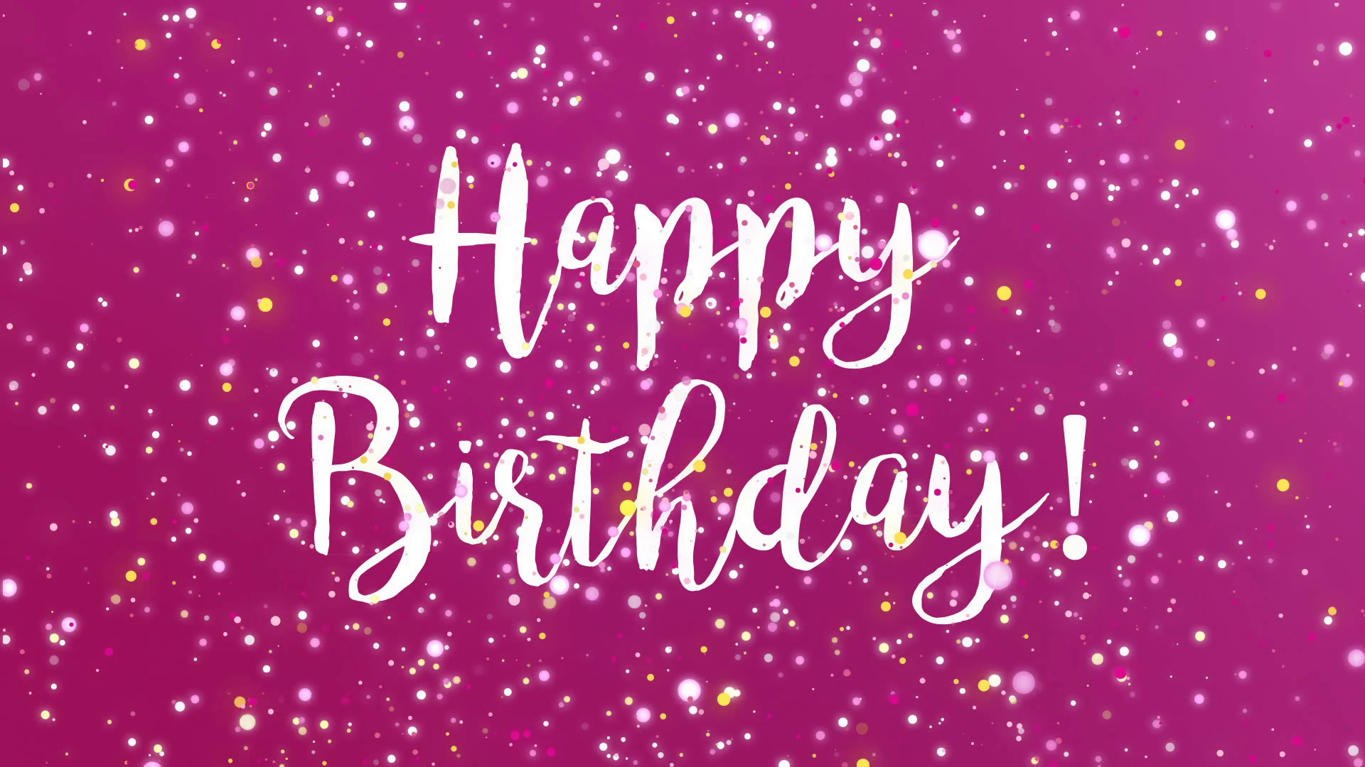 Sparkly Happy Birthday Greeting Card Video Animation - Happy Birthday Pink  Theme - 1920x1080 Wallpaper 
