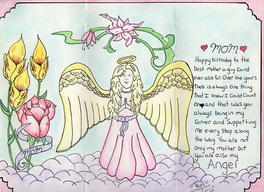 Mom, Birthday, Homemade, Art, Drawn, Art And Craft, - HD Wallpaper 