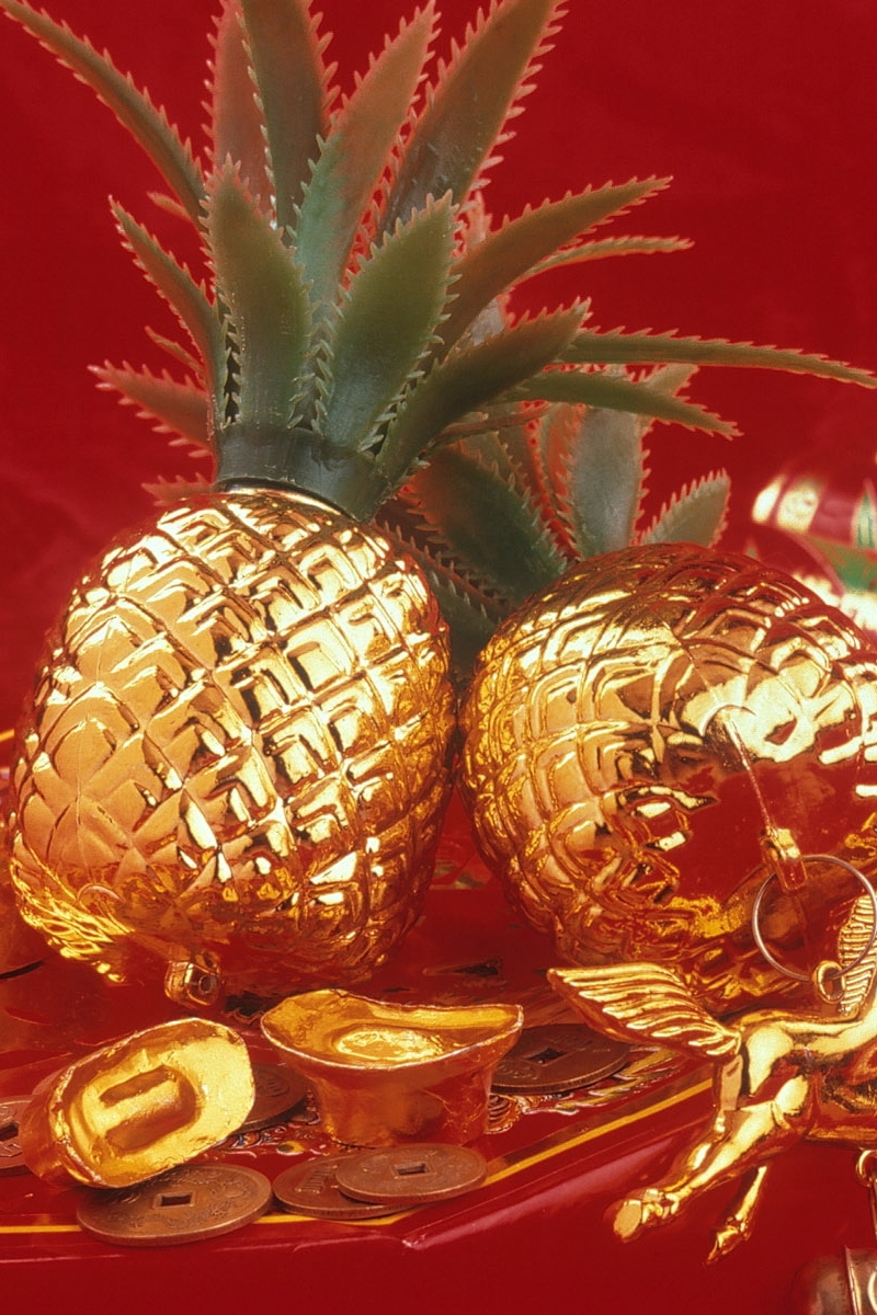 Wallpaper Pineapples, Figurines, Gold - Pineapple Wallpaper Iphone Gold - HD Wallpaper 