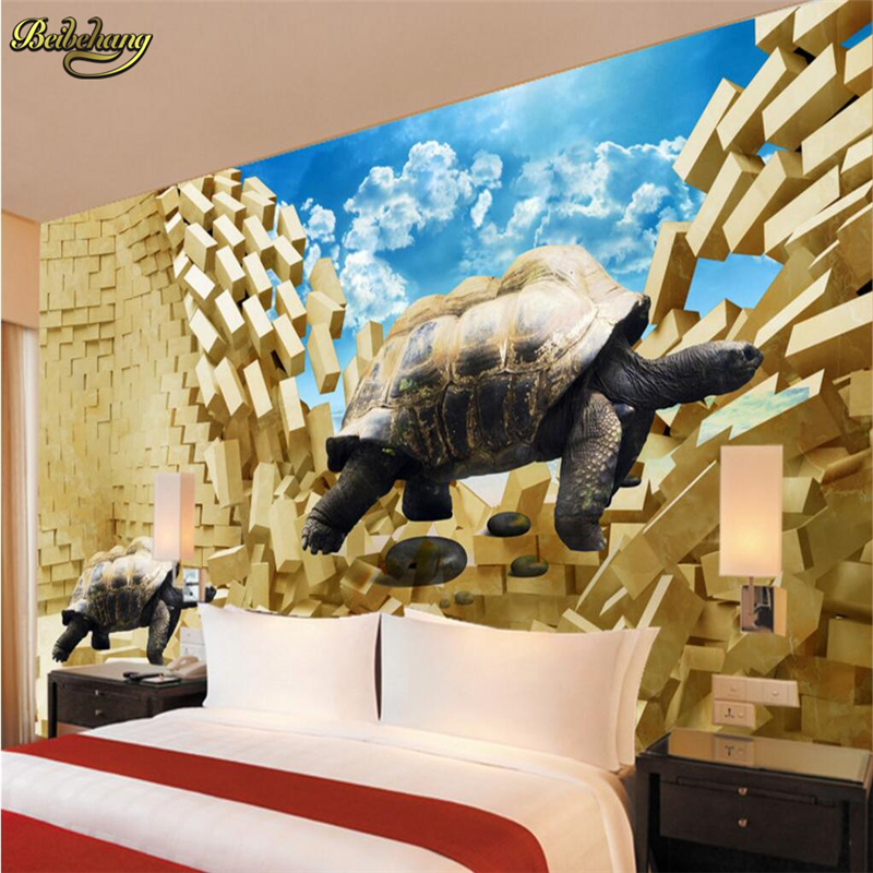 World Map Wall Stickers Wall Mural For Kids Room 3d - Lion Image In Tiles - HD Wallpaper 