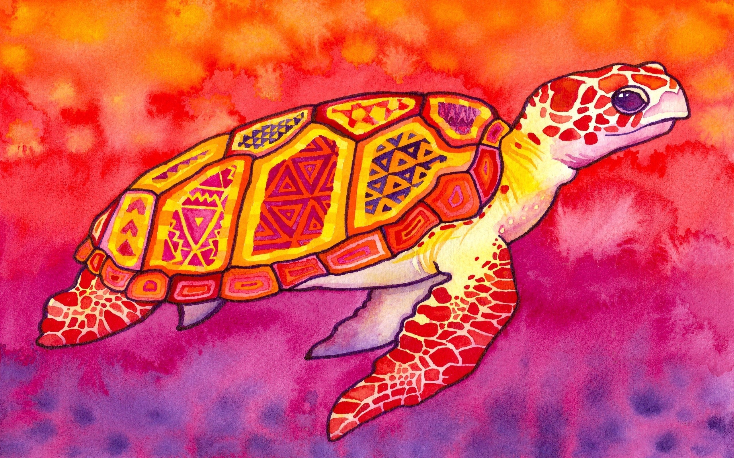 Sea Turtle, Artwork, Painting, Turtle, Arts, Sea Turtle - Sea Turtle Wallpaper Art - HD Wallpaper 