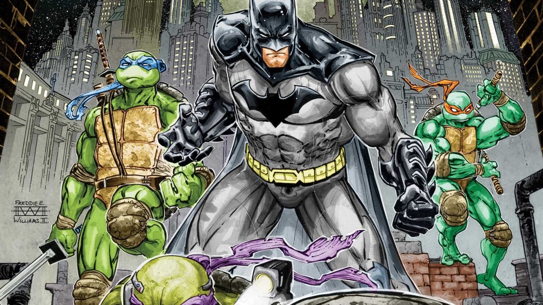 Teenage Mutant Ninja Turtles Comic Book - Tmnt Batman Crossover - HD Wallpaper 