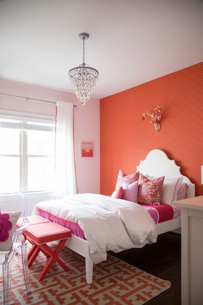 Pink And Coral Bedroom - HD Wallpaper 