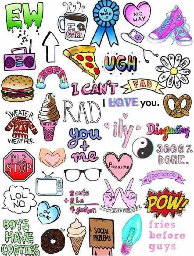 Collage Drawings Hipster - HD Wallpaper 