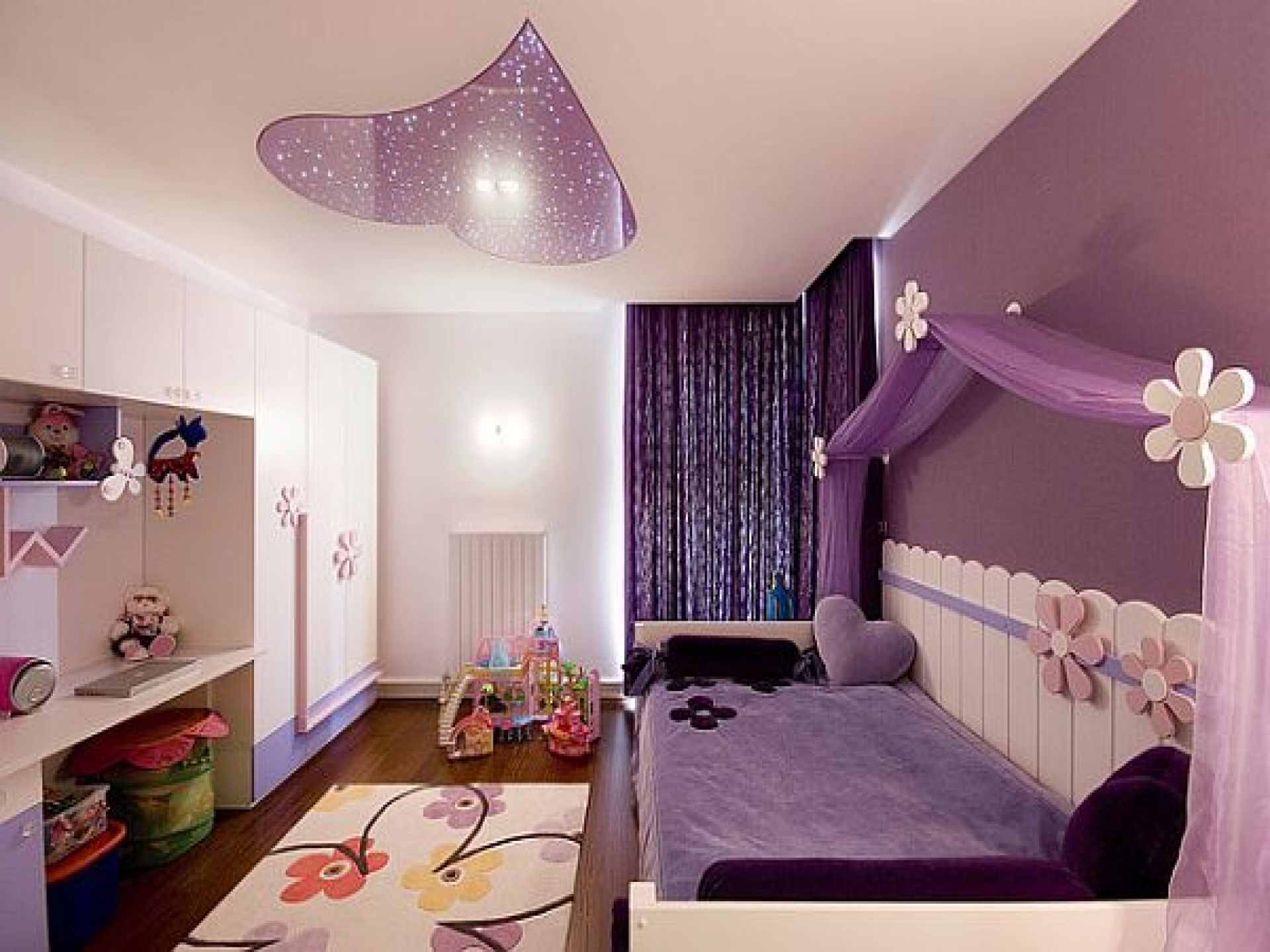 Add White Bed And Purple Bedding Inside Cozy Teenage - Cozy Teenage Girl Room - HD Wallpaper 