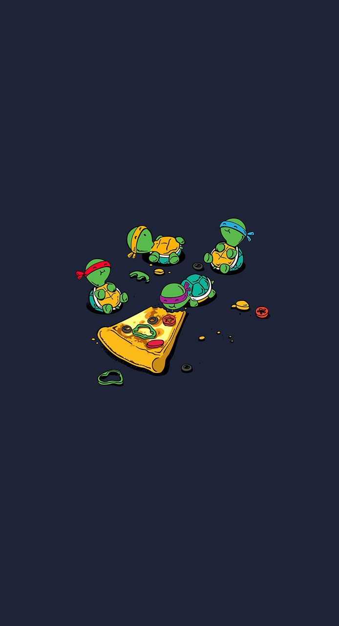 Pizza, Wallpaper, And Background Image - Cute Teenage Mutant Ninja Turtles - HD Wallpaper 