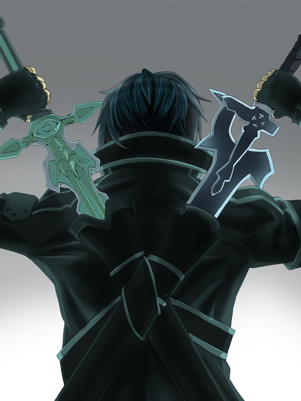 Kirito Swords On Back - HD Wallpaper 