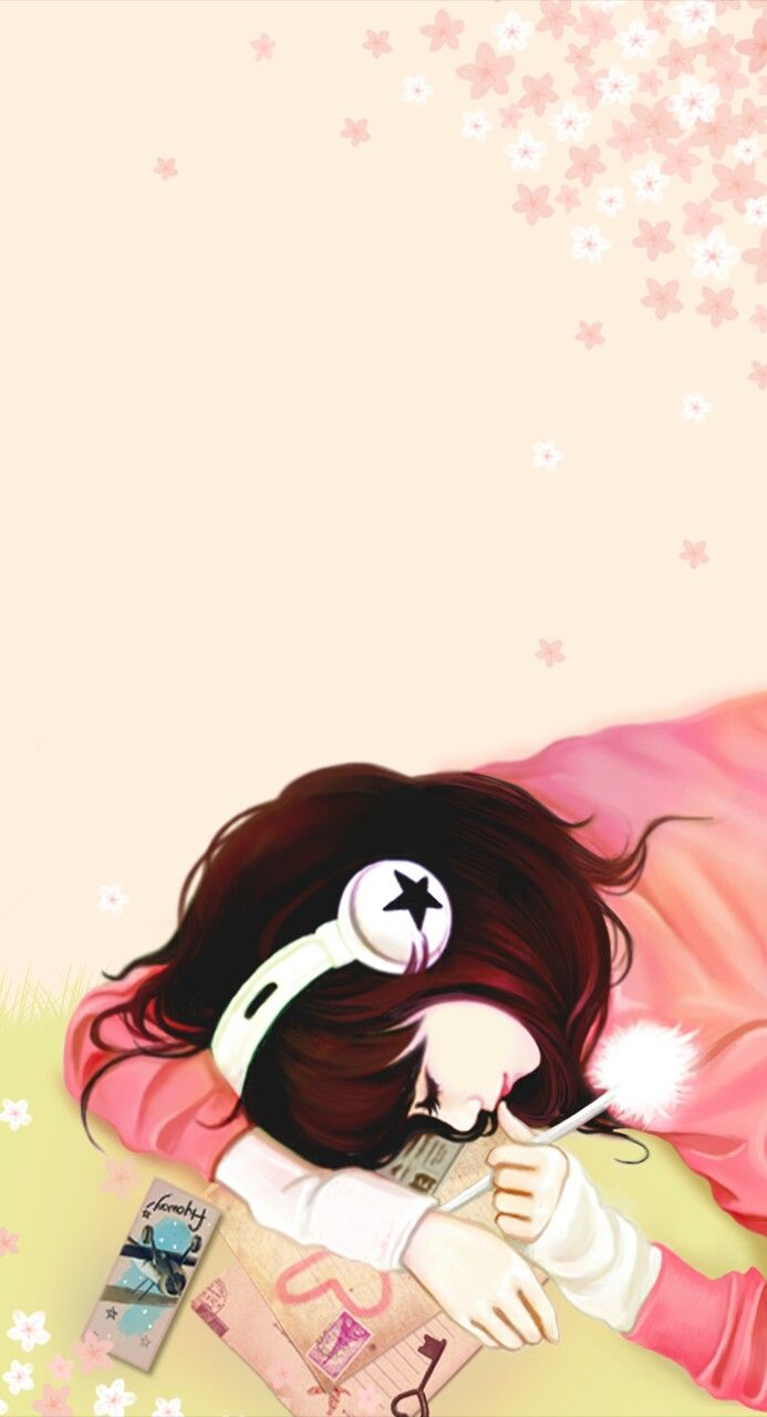 Music Girl Cartoon Wallpaer - HD Wallpaper 