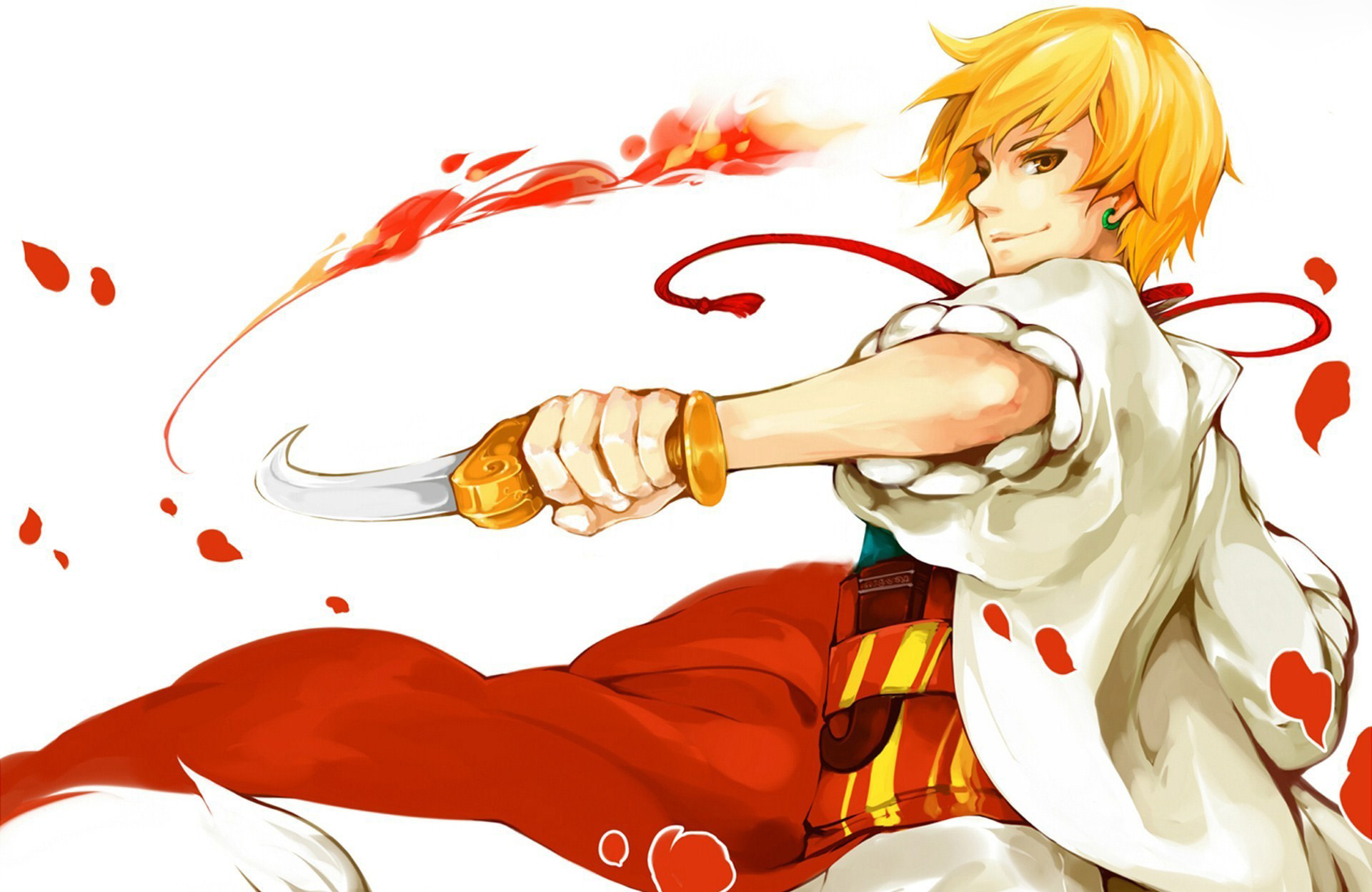 Anime Boy Free Download High Definition Wallpapers - Magic Anime Boy With Blonde Hair - HD Wallpaper 